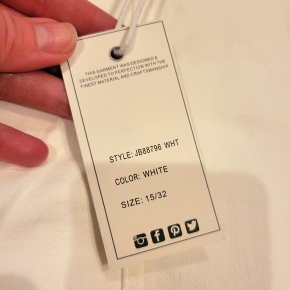 Judy Blue High Rise Cargo Straight Leg Jeans White Size 32 - Picture 6 of 11